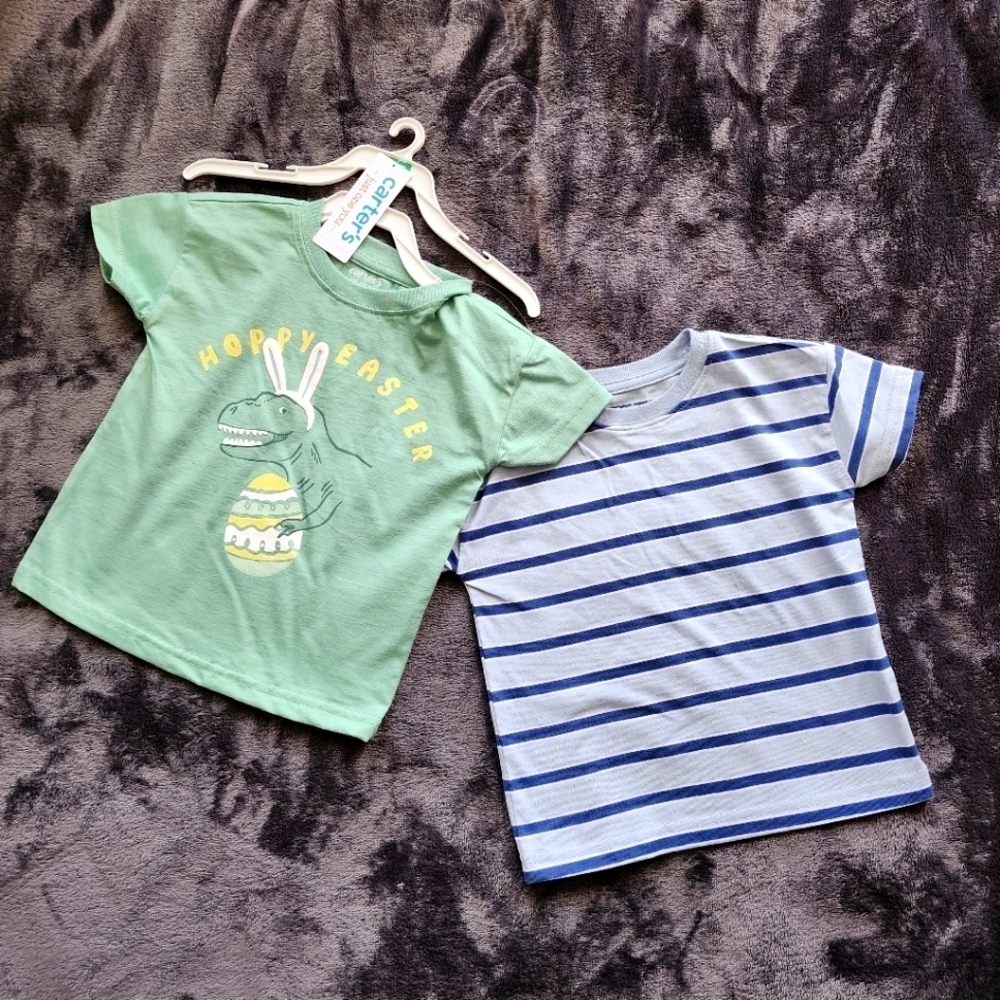 NWT Carter's Just One You Toddler Boys' 2pk Happy Easter T-Shirt, size 18 month